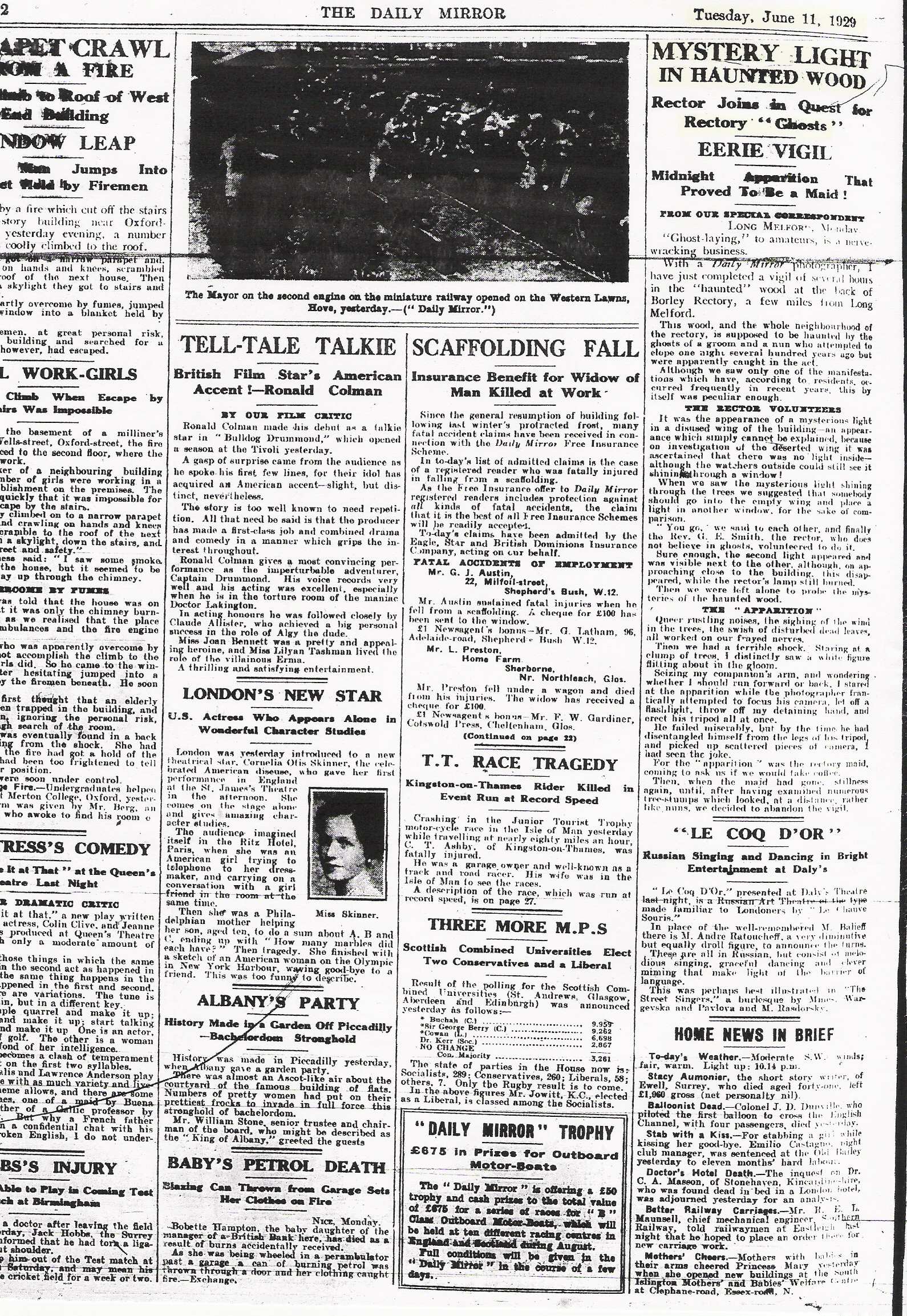 The Harry Price site Borley Press Album Daily Mirror June 11 1929